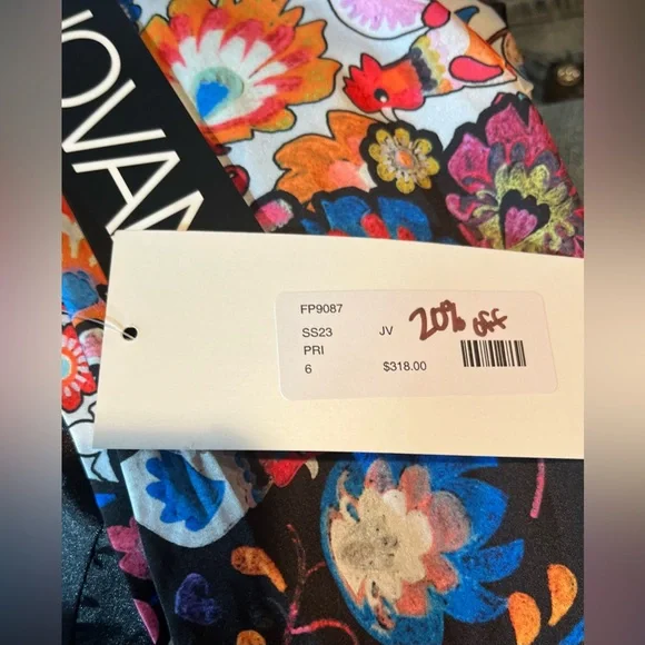 Jovani Beautiful Wrap Around Blouse With Bishop Sleeve Size 6 New With Tags - Picture 12 of 15